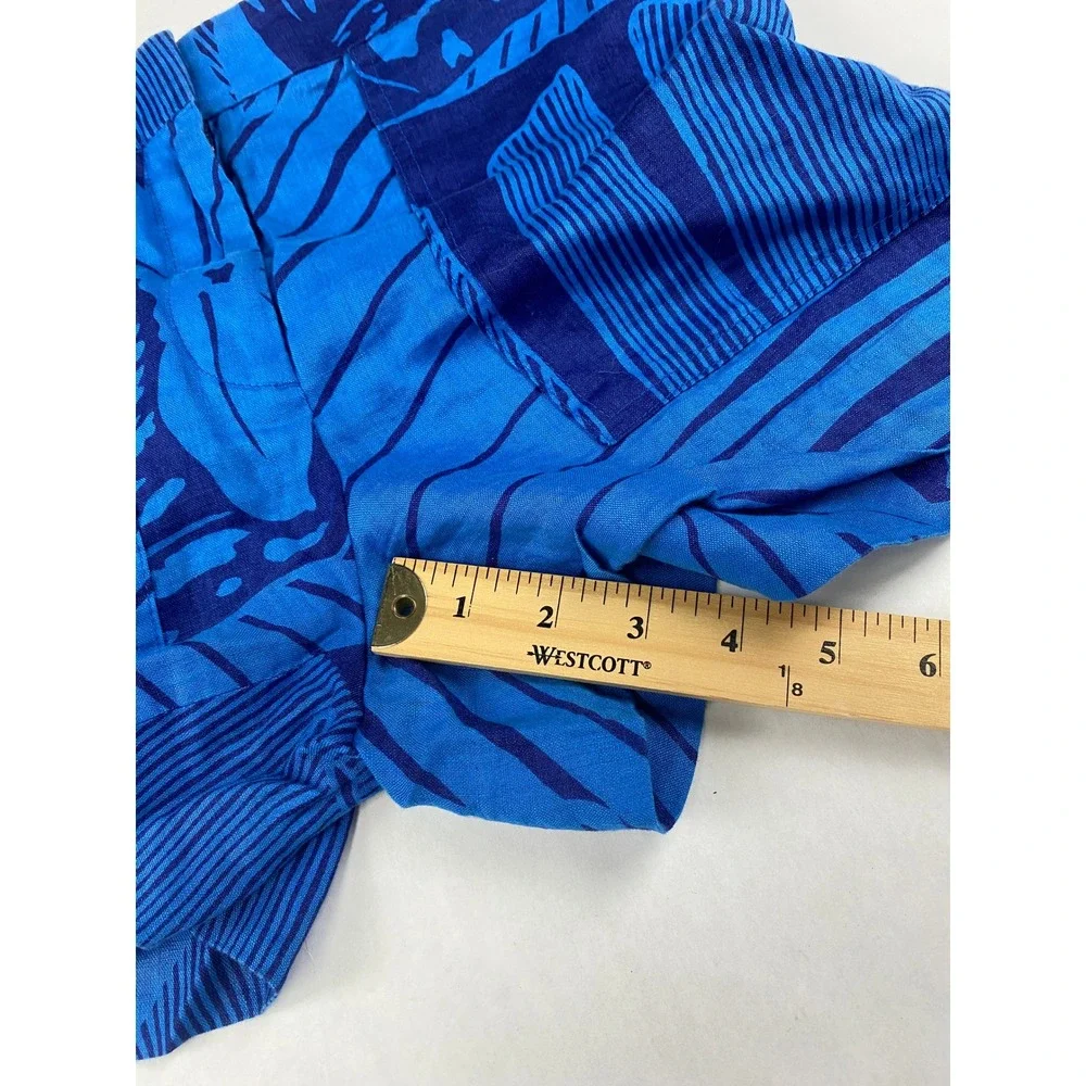 J. Crew Shorts Women's Size 6 100% Linen Blue Tropical Floral